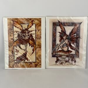 2001 Amy Brown Faerie Mushroom & Autumn Dryad (OUT OF PRINT) Art Print